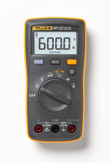 FLUKE 107 PALM-SIZED DIGITAL MULTIMETER; 600V; AC/DC